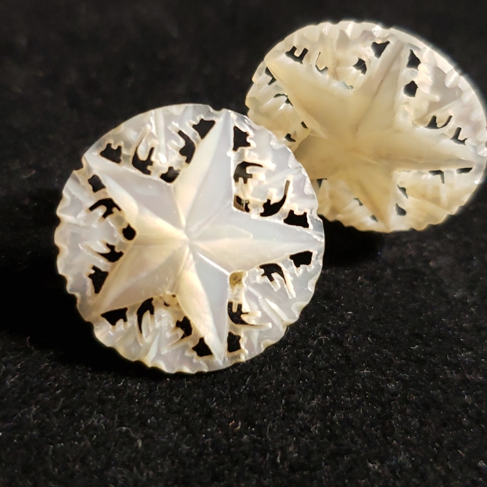 2 pair of Clip-On Earrings Handmade Shell